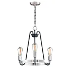 Maxim Lighting 11733BKSN Haven 3-Lights 180W Black/Satin Nickel Incandescent Chandelier