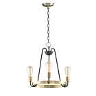 Maxim Lighting 11733OIAB Haven 3-Lights 180W Oil Rubbed Bronze/Antique Brass Incandescent Chandelier
