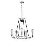 Maxim Lighting 11735BKSN Haven 5-Lights 300W Black/Satin Nickel Incandescent Chandelier