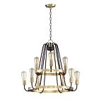 Maxim Lighting 11737OIAB Haven 9-Lights 540W Oil Rubbed Bronze/Antique Brass Incandescent Chandelier
