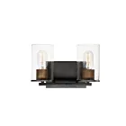 Maxim Lighting Sleek 11842CDABBK 2-Lights 60W Antique Brass/Black Vanity Light