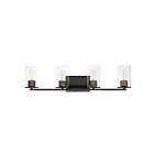 Maxim Lighting Sleek 11844CDABBK 4-Lights 60W Antique Brass/Black Vanity Light