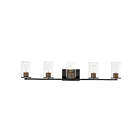 Maxim Lighting Sleek 11845CDABBK 5-Lights 60W Antique Brass/Black Vanity Light