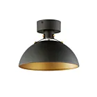 Maxim Lighting 12040ABBK Dawn 1-Light 60W Antique Brass/Black Semi-Flush Mount