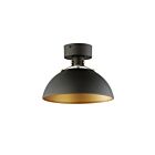 Maxim Lighting 12040ABBK Dawn 1-Light 60W Antique Brass/Black Semi-Flush Mount
