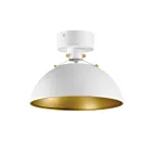 Maxim Lighting 12040WTSBR Dawn 1-Light 60W White/Satin Brass Semi-Flush Mount