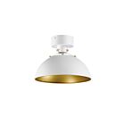 Maxim Lighting 12040WTSBR Dawn 1-Light 60W White/Satin Brass Semi-Flush Mount