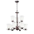 Maxim Lighting 12076FTOI Vital 9-Lights 540W Oil Rubbed Bronze Incandescent Chandelier