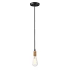 Maxim Lighting 12121BKAB Early Electric 1-Light 60W Black/Antique Brass Pendant
