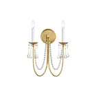 Maxim Lighting Plumette 12161GL-CRY 2-Lights Gold Leaf Wall Sconce