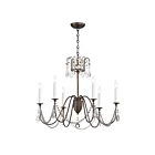 Maxim Lighting 12166CHB-CRY Plumette 6-Lights 360W Chestnut Bronze Incandescent Chandelier