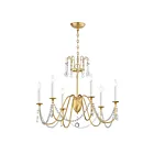 Maxim Lighting 12166GL-CRY Plumette 6-Lights 360W Gold Leaf Incandescent Chandelier
