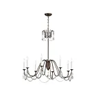 Maxim Lighting 12168CHB-CRY Plumette 8-Lights 480W Chestnut Bronze Incandescent Chandelier