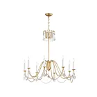 Maxim Lighting 12168GL-CRY Plumette 8-Lights 480W Gold Leaf Incandescent Chandelier