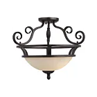 Maxim Lighting 12201FIOI Manor 2-Lights 60W Oil Rubbed Bronze Semi-Flush Mount