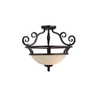 Maxim Lighting 12201FIOI Manor 2-Lights 60W Oil Rubbed Bronze Semi-Flush Mount