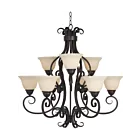 Maxim Lighting 12207FIOI Manor 9-Lights 540W Oil Rubbed Bronze Incandescent Chandelier