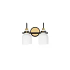 Maxim Lighting Milk 12332WTBKSBR 2-Lights 60W Satin Brass Vanity Light
