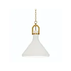 Maxim Lighting 12383WTSBR Lumi 1-Light 40W Satin Brass Pendant