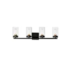 Maxim Lighting Pinn 12404CLBKSBR 4-Lights 60W Black/Satin Brass Vanity Light