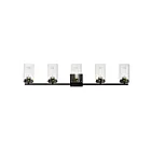 Maxim Lighting Pinn 12405CLBKSBR 5-Lights 60W Black/Satin Brass Vanity Light