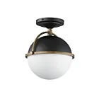 Maxim Lighting 12410SWBKWBR Duke 1-Light 60W Black/Weathered Brass Semi-Flush Mount