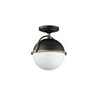 Maxim Lighting 12410SWBKWBR Duke 1-Light 60W Black/Weathered Brass Semi-Flush Mount