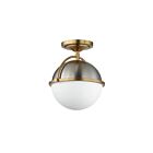 Maxim Lighting 12410SWSNSBR Duke 1-Light 60W Satin Nickel/Satin Brass Semi-Flush Mount