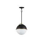 Maxim Lighting 12412SWBKWBR Duke 1-Light 60W Black/Weathered Brass Pendant