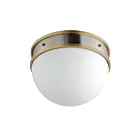 Maxim Lighting 12419SWSNSBR Duke 1-Light 60W Satin Nickel/Satin Brass Flush Mount