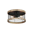 Maxim Lighting 12510DWBK Homestead 2-Lights 60W Driftwood/Black Semi-Flush Mount