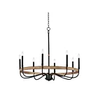 Maxim Lighting 14448DWBK Franklin 8-Lights 480W Driftwood/Black Incandescent Chandelier