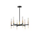 Maxim Lighting 16125CLBKAB Flambeau 6-Lights 10.8W Black/Antique Brass LED Chandelier