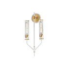 Maxim Lighting 16170CLLFGNAB 2-Lights 12W Light French Gray/Natural Aged Brass Wall Sconce