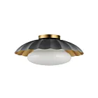 Maxim Lighting 18059DGGL Primrose 1-Light 60W Dark Grey/Gold Leaf Flush Mount