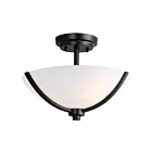 Maxim Lighting 20031SWBK Deven 3-Lights 60W Black Semi-Flush Mount