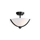 Maxim Lighting 20031SWBK Deven 3-Lights 60W Black Semi-Flush Mount