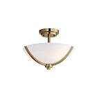 Maxim Lighting 20031SWSBR Deven 3-Lights 60W Satin Brass Semi-Flush Mount
