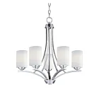 Maxim Lighting 20035SWSN Deven 5-Lights 300W Satin Nickel Incandescent Chandelier
