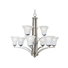 Maxim Lighting 20096FTSN Aurora 9-Lights 540W Satin Nickel Incandescent Chandelier