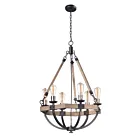 Maxim Lighting 20335WOBZ Lodge 6-Lights 360W Weathered Oak/Bronze Incandescent Chandelier