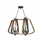 Maxim Lighting 20927BWIO Road House 6-Lights 240W Barn Wood/Iron Ore Pendant