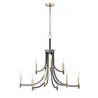 Maxim Lighting 21529BZAB Lyndon 9-Lights 540W Bronze/Antique Brass Incandescent Chandelier