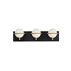 Maxim Lighting Revolve 21603SWBKGLD 3-Lights 4W Black/Gold Vanity Light