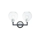 Maxim Lighting Vessel 21612CLBKAL 2-Lights 120W Black/Brushed Aluminum Vanity Light