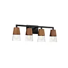 Maxim Lighting Carpenter 21624CLWNBK 4-Lights 60W Walnut/Black Vanity Light