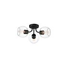 Maxim Lighting 21634CLBK Knox 3-Lights 60W Black Semi-Flush Mount