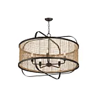 Maxim Lighting 22475NAANB Cestino 4-Lights 240W Antique Bronze Chandelier