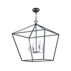 Maxim Lighting 25155TXBPN Abode 4-Lights 240W Textured Black/Polished Nickel Incandescent Chandelier