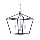 Maxim Lighting 25156TXBPN Abode 4-Lights 240W Textured Black/Polished Nickel Incandescent Chandelier